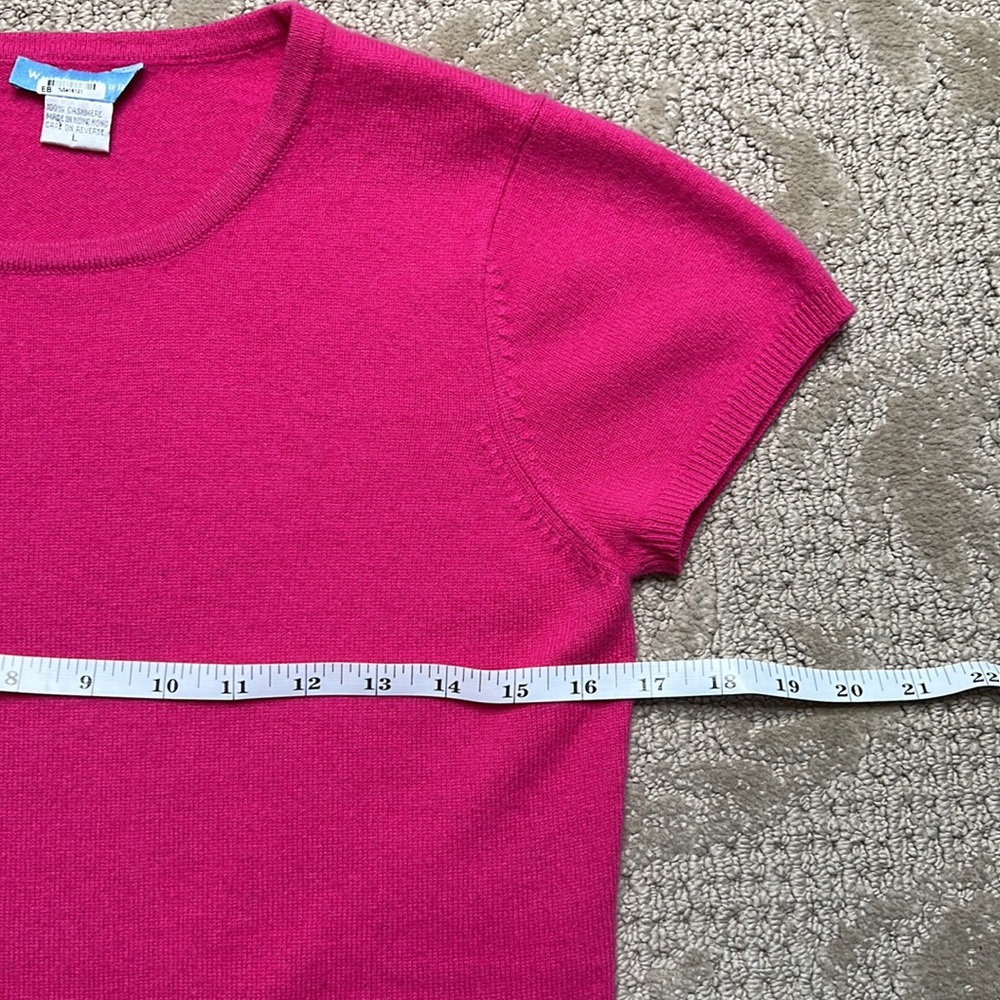 White + Warren Pink Crew Neck Sweater - Picture 5 of 6
